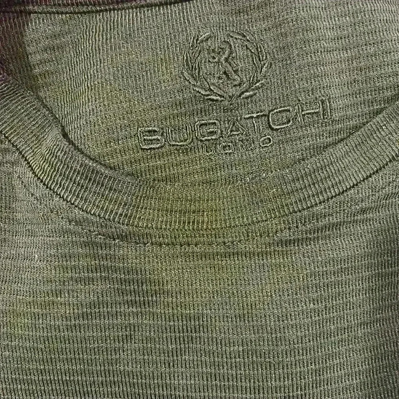 Bugatchi Uomo Textured Black Blank Men's Long Sleeve Tshirt - Picture 2 of 3